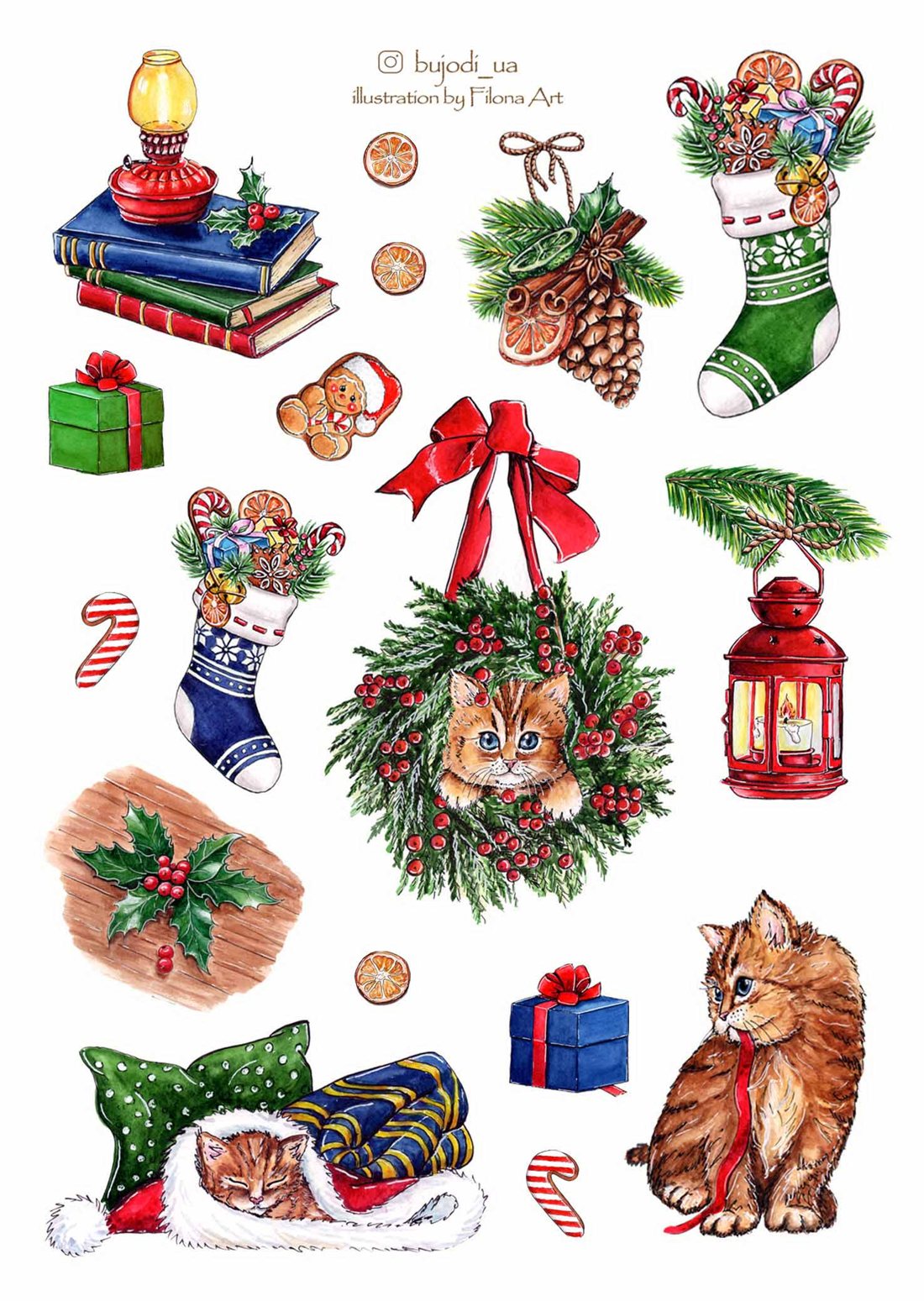 Стікерпак «X-mas cat»