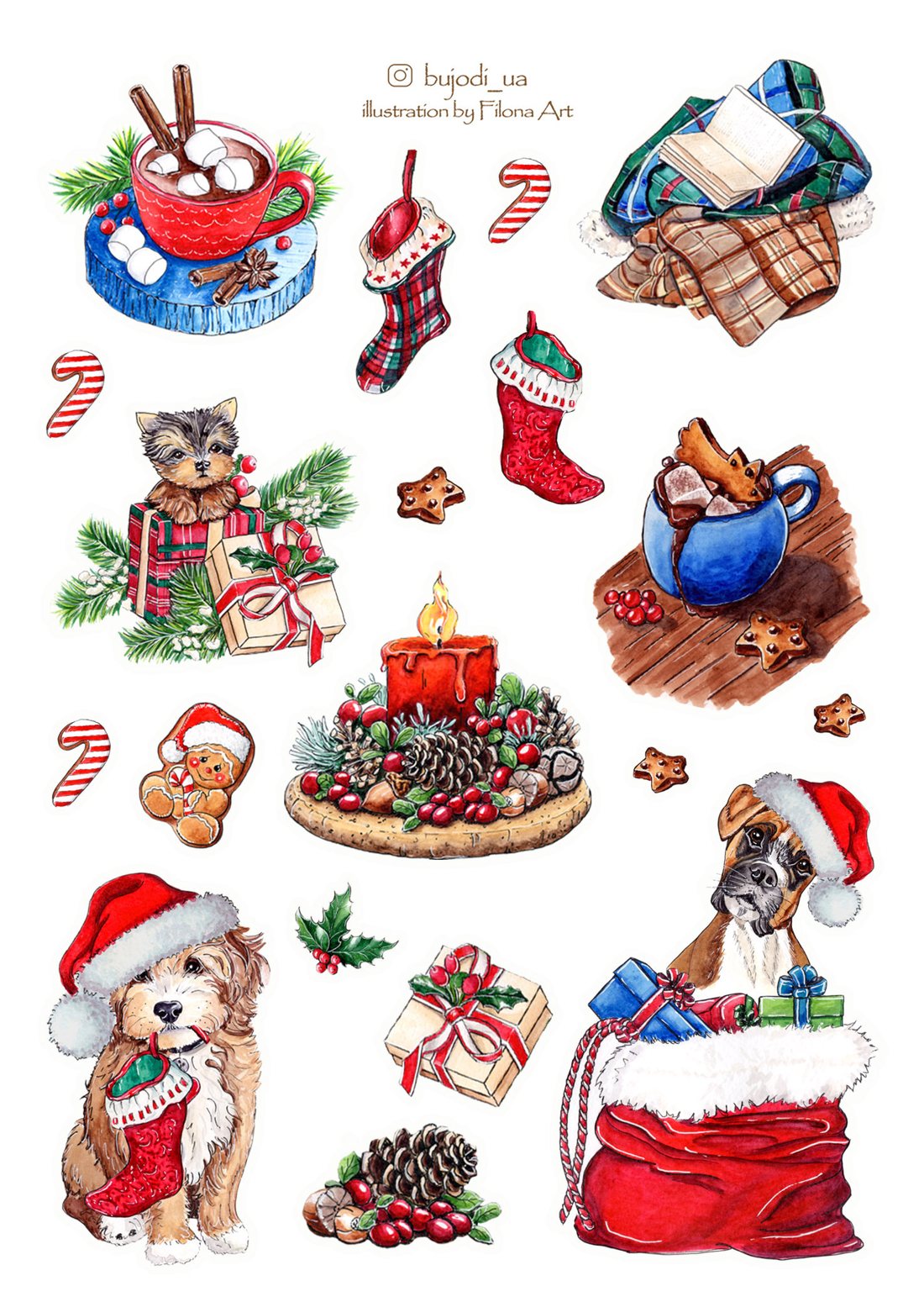Стікерпак «X-mas dog»